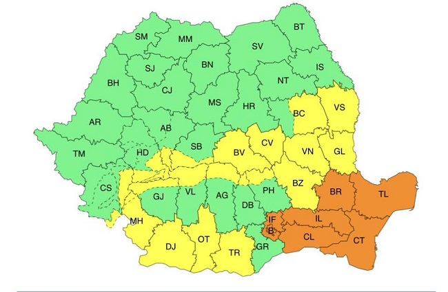 Avertizările meteorologice au fost prelungite