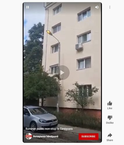 VIDEO! Uite de ce e curentul scump! De două zile, becurile de pe câteva străzi din Timișoara funcționează non-stop