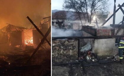 Incendiu teribil în vestul ţării. 7 ore au luptat pompierii pentru a proteja casele din vecinătate 1 Incendiu teribil în vestul ţării. 7 ore au luptat pompierii pentru a proteja casele din vecinătate
