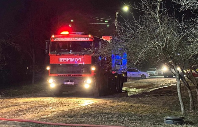 Incendiu puternic la o hală cu produse de carmangerie, lângă Timișoara