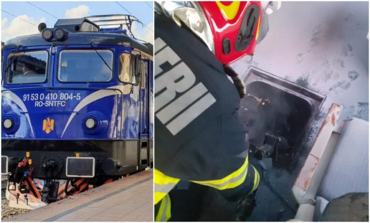 Un tren a luat foc în gară: 100 de călători s-au autoevacuat