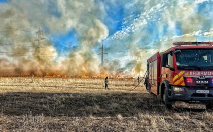Peste 240 de hectare de teren din Timiș, afectate de incendii de vegetație în doar câteva ore. VIDEO 2 Peste 240 de hectare de teren din Timiș, afectate de incendii de vegetație în doar câteva ore
