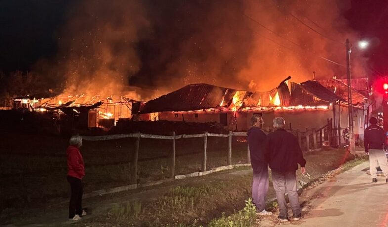 Incendiu puternic în Banat. Pompierii au intervenit cu 5 autospeciale şi un echipaj SMURD
