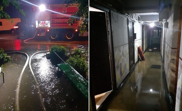 Inundații în Timiș: parterul unui bloc, 12 subsoluri, dar și o stradă de 800 de metri