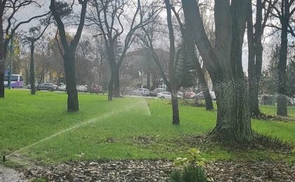 La Timișoara, de Sfântul Nicolae a pornit instalația de irigat din Parcul Civic (video)