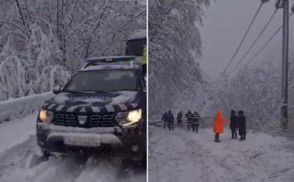 Un tronson de drum ce leagă localitatea Borlova de stațiunea Muntele Mic este blocat