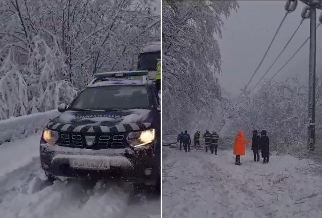 Un tronson de drum ce leagă localitatea Borlova de stațiunea Muntele Mic este blocat