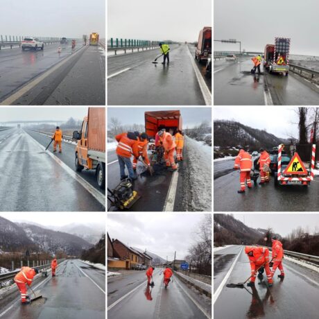DRDP Timișoara: Intervenții urgente pe autostrada A1 și pe drumurile naționale unde au apărut degradări ale carosabilului