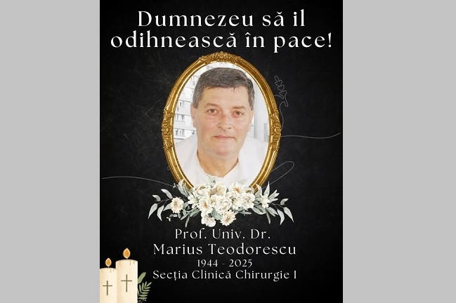 Ne-a părăsit Prof. univ. dr. Marius Teodorescu, unul dintre cei mai apreciaţi chirurgi din Timişoara