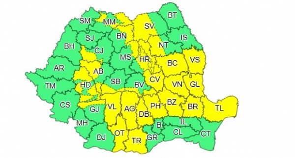 Ultimă oră: ANM a emis cod galben de ploi pentru aproape jumătate din România. Sunt vizate și regiuni din vestul țării