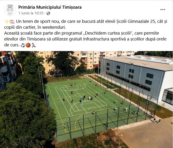 Campania electorală continuă. Elevii unei școli din Timișoara sunt invitați să joace fotbal fără porți și baschet fără coșuri
