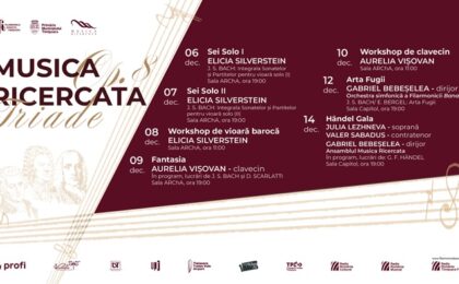 "Musica Ricercata Festival Op. 8 — Triade", cu Bach, Scarlatti și Händel, la Filarmonica Banatul