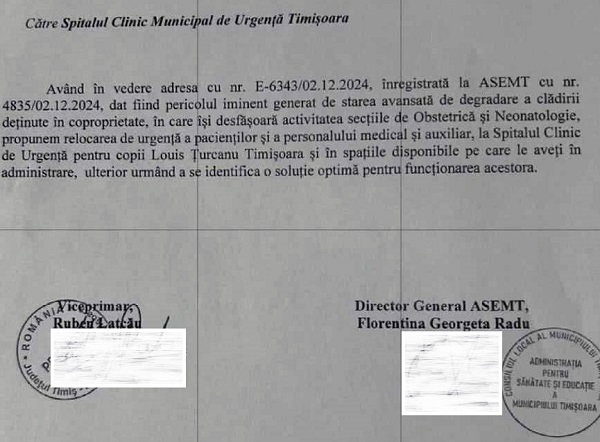 Personalul medical de la maternitatea Primăriei Timișoara se pregătește de proteste și solicită o clădire în care să se mute clinica