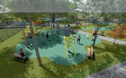 Infrastructură verde într-o localitate din Timiş: parc, piste de ciclism, zonă de fitness, scenă şi amfiteatru în aer liber