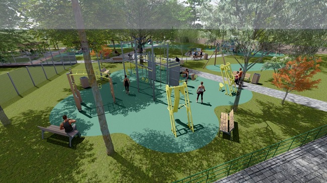 Infrastructură verde într-o localitate din Timiş: parc, piste de ciclism, zonă de fitness, scenă şi amfiteatru în aer liber