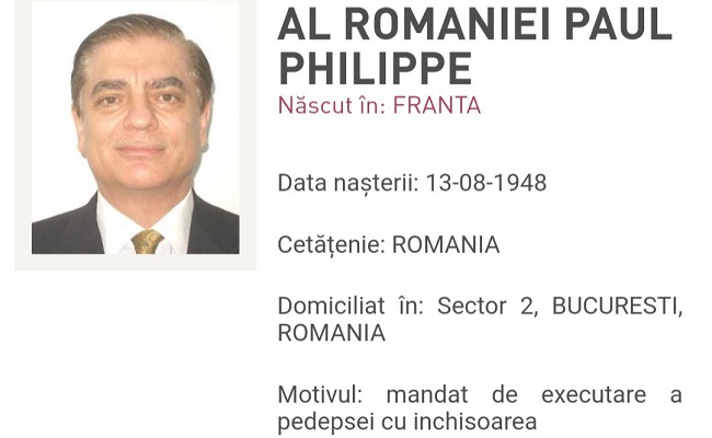 Paul al României, condamnat la 3 ani și 4 luni de închisoare, a fost prins la Paris