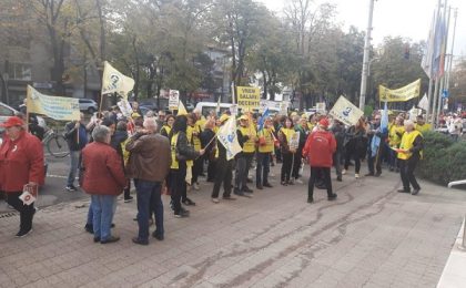 Facturile au scos sindicatele în stradă. Protest la Timișoara (foto)