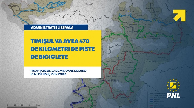 Finanțare de circa 40 de milioane de euro pentru realizarea de piste de biciclete în județul Timiș