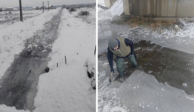 Gerul a dus la formarea podurilor de gheață pe râuri din Banat