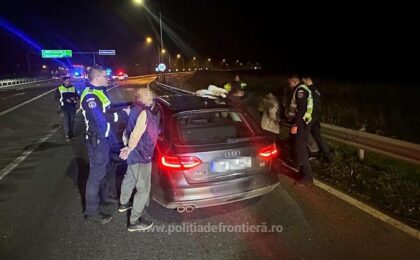 21 de cetățeni străini fără drept de circulație în Schengen, prinși pe autostrada A1, în vestul ţării