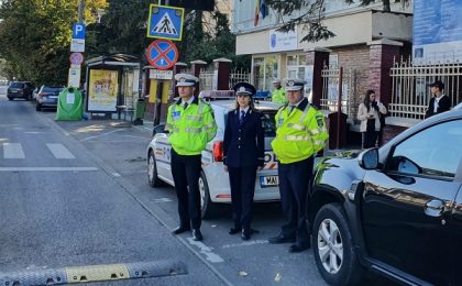 Video. Sute de polițiști au asigurat, alături de jandarmi, ordinea în jurul școlilor din Timișoara