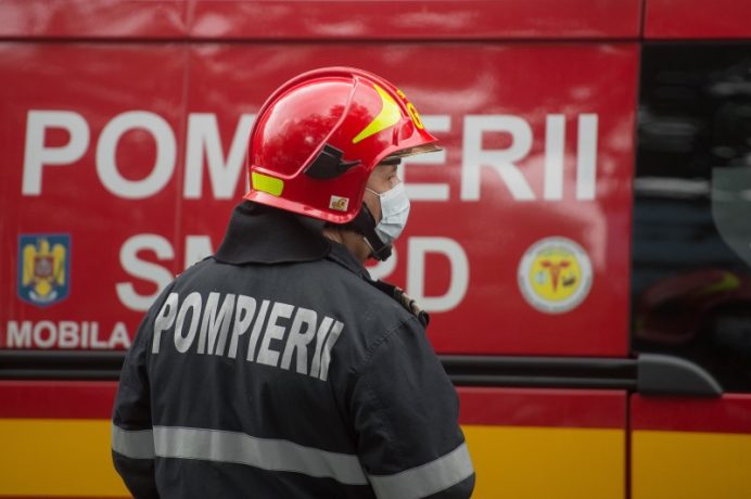 Incendiu la un bloc din Timișoara