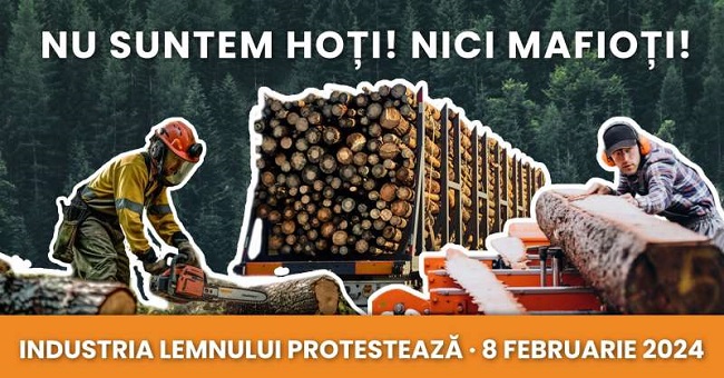 Reprezentanţii din industria lemnului declanşează joi proteste în Lugoj și alte orașe din țară
