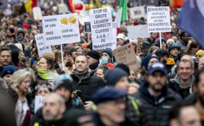 Protest cu 50.000 de persoane, la Bruxelles, faţă de măsurile sanitare