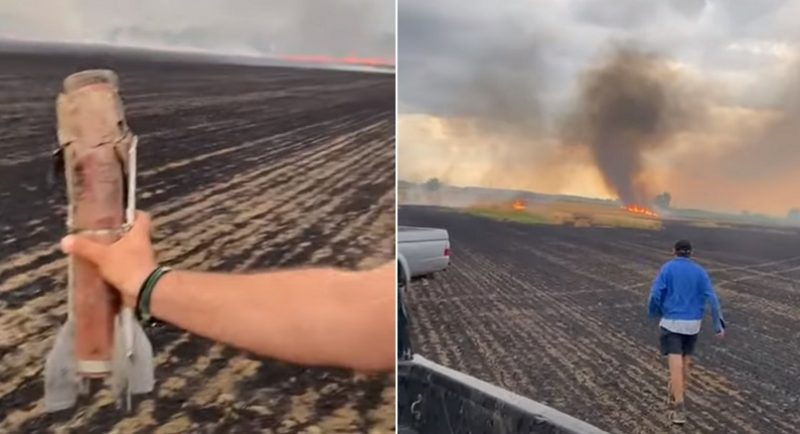 Cultura de grâu a unui fermier timişean, distrusă după un incendiu provocat, se pare, de o rachetă antigrindină. Video