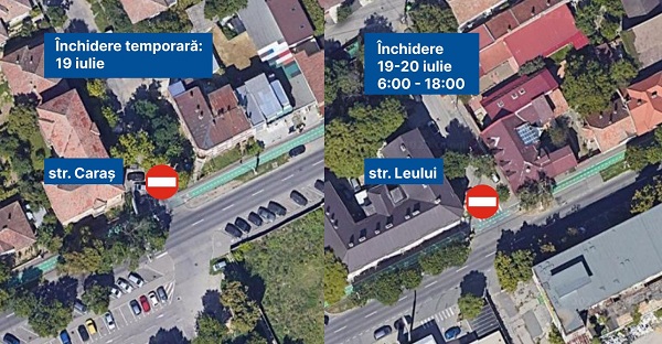 Trafic restricționat pe mai multe străzi din Timișoara, pe perioada verii, pentru realizarea unor lucrări de reparații