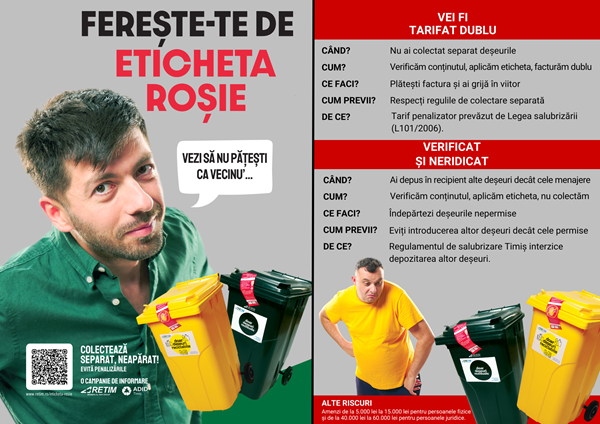 Importante modificări în colectarea deșeurilor: RETIM și ADID Timiș trec la acțiune în Campania Eticheta Roșie– Colectează separat, neapărat!