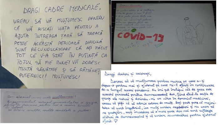 Scrisori pentru medici. Elevii timişeni îşi exprimă recunoștința față de eforturile cadrelor medicale
