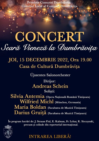 Concert excepțional de final de an, în Dumbrăvița. Intrarea este liberă!