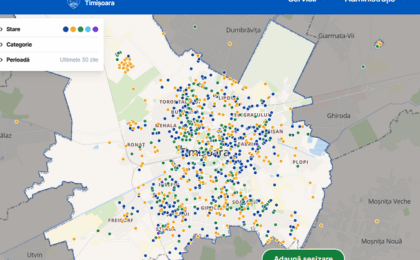 Peste 21.000 de sesizări au fost înregistrate în 2025 pe platforma Primăriei Timișoara. Cele mai multe au vizat aspecte legate de mediu, locuri de joacă și spații verzi