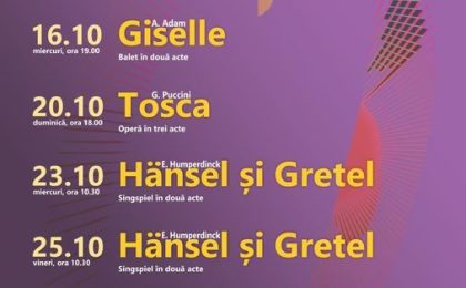 Opera Naţională Română din Timişoara - spectacole până la sfârşitul lunii octombrie