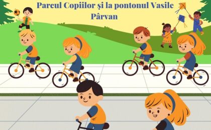 Concursuri, plimbări cu bicicleta sau trotineta, la standul STP Timișoara din Parcul Copiilor