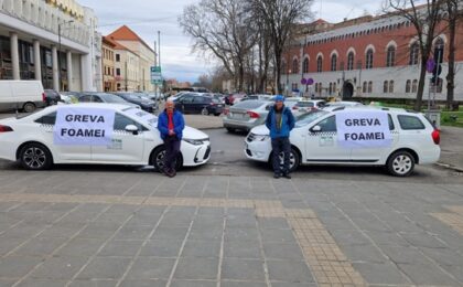 Taximetriștii protestatari au intrat în greva foamei, mișcările continuă și la Timișoara