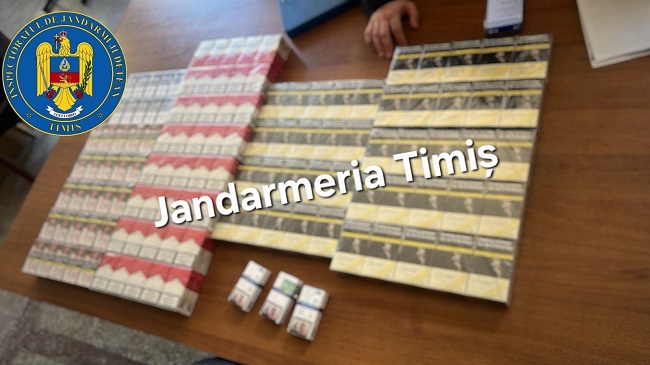 Peste 200 de pachete de țigări netimbrate au fost confiscate de jandarmii timișeni