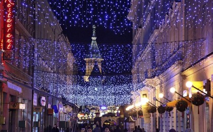 Iluminat festiv de sărbători în Timișoara