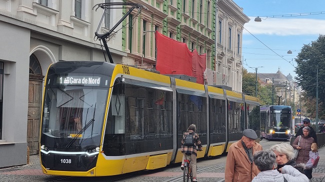 Haos în trafic, tramvaie blocate în zona centrală a Timişoarei. Foto