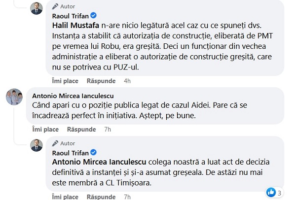 Senatorul USR Raoul Trifan se lupta cu dezvoltatorii imobiliari fără scrupule, în timp ce colega sa de partid Aida Szilagyi ieșea pe ușa din dos din Consiliul Local Timișoara
