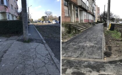 A fost reparat trotuarul pe strada Polonă, a anunțat Primăria Timișoara
