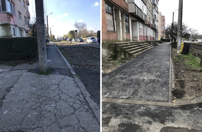 A fost reparat trotuarul pe strada Polonă, a anunțat Primăria Timișoara