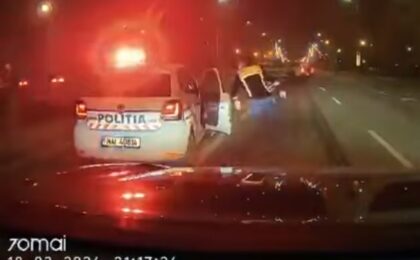 Şofer urmărit de poliţie la Timişoara. Nu are permis şi era băut (video)