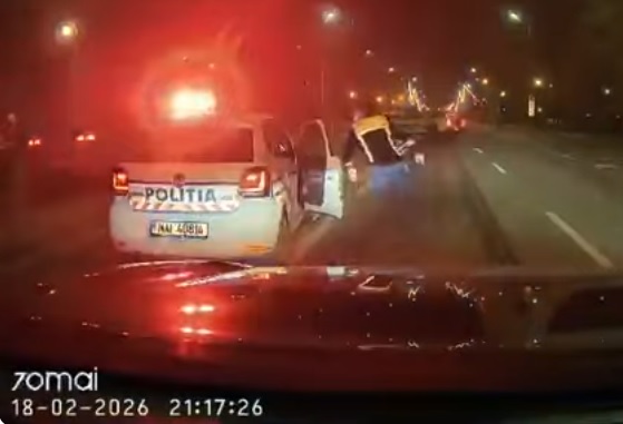 Şofer urmărit de poliţie la Timişoara. Nu are permis şi era băut (video)
