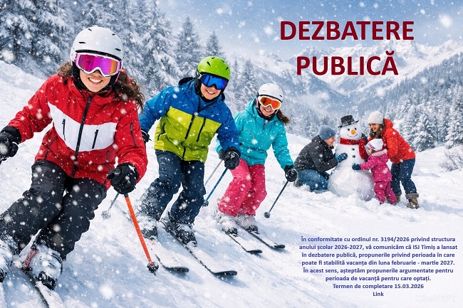 Timișenii pot vota perioada vacanței mobile pentru anul școlar 2026-2027