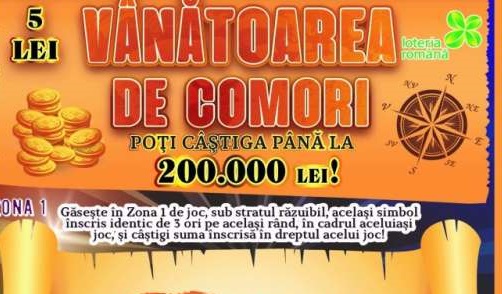 Loteria Română lansează un nou loz răzuibil, ''Vânătoarea de comori''