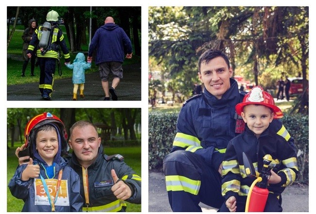 Prichindeii, invitaţi de pompierii salvatori să-şi sărbătorească alături de ei o parte din Ziua lor